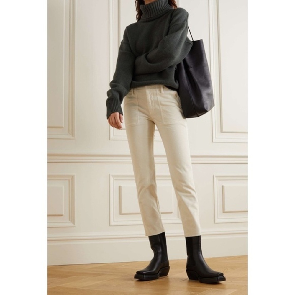 Nili Lotan Jenna White Cotton Stretch Pants Made in New York — Size 8